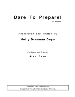 Dare to Prepare! 5Th Edition