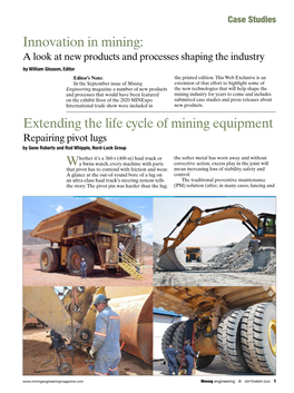 Extending the Life Cycle of Mining Equipment Repairing Pivot Lugs by Gene Roberts and Rod Whipple, Nord-Lock Group