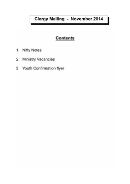 Mailing Contents Page