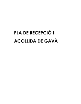 Pla De Recepció I Acollida De Gavà