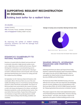 SUPPORTING RESILIENT RECONSTRUCTION in DOMINICA Building Back Better for a Resilient Future