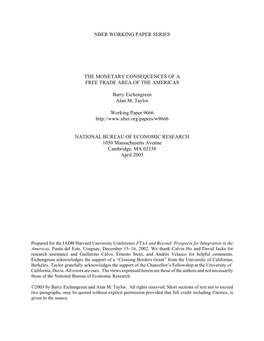 Nber Working Paper Series