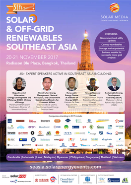 20-21 NOVEMBER 2017 Projects Radisson Blu Plaza, Bangkok, Thailand