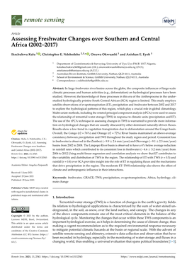 Assessing Freshwater Changes Over Southern and Central Africa (2002–2017)