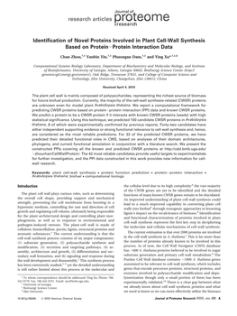 Identification of Novel Proteins Involved in Plant Cell-Wall