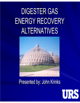 Digester Gas Energy Recovery Alternatives