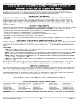 2021 VTAG Application