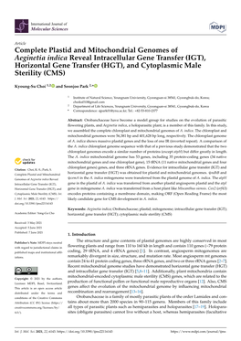 Complete Plastid and Mitochondrial Genomes of Aeginetia