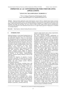 Improved Ac-Ac Converter for Induction Heating Applications