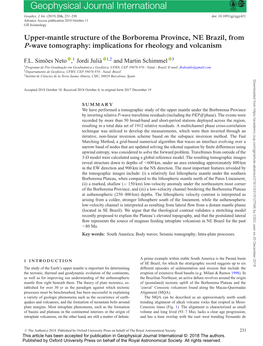 Upper-Mantle Structure of the Borborema Province, NE Brazil, from P-Wave Tomography: Implications for Rheology and Volcanism