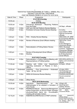 Collector Tour Programme for JULY 2018 IST FN Rectified