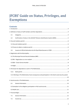 JFCBS' Guide on Status, Privileges, and Exemptions