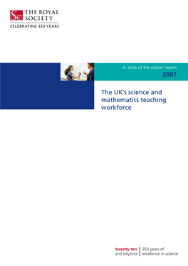 The UK's Science and Mathematics Teaching Workforce