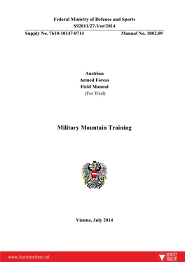 Military Mountain Training