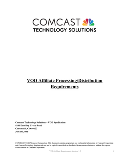 CW Requirements for VOD Content V1 3 Affiliate