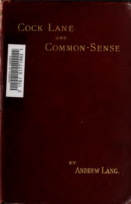 Cock Lane and Common Sense