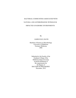 Bacterial Communities Associated With