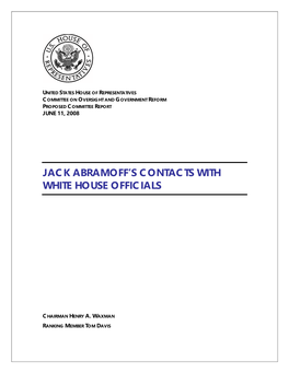 Report: Jack Abramoff's Contacts with White House Officials