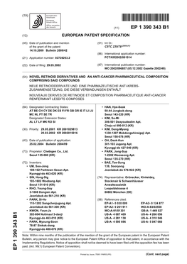 Novel Retinoid Derivatives and an Anti-Cancer Pharmaceutical Composition Comprising Said Compounds