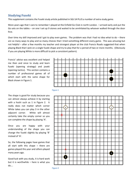 Fuseki Study Article Published in SGJ 14 PLUS a Number of Extra Study Game