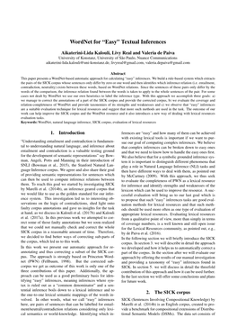 Wordnet for “Easy” Textual Inferences