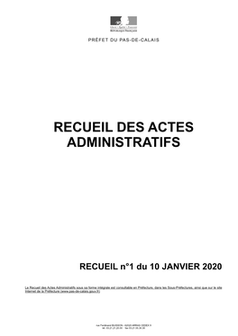 Recueil Des Actes Administratifs