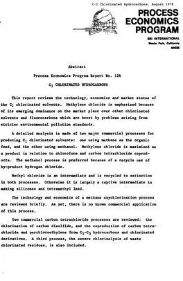 C-1 Chlorinated Hydrocarbons