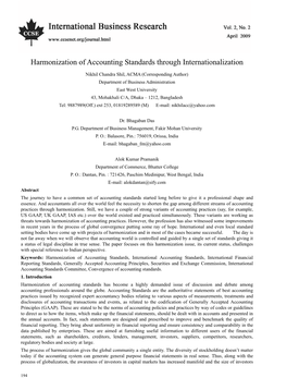 Harmonization of Accounting Standards Through Internationalization