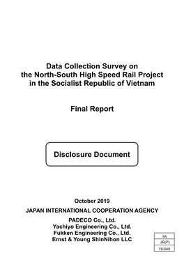 Data Collection Survey on the North-South High Speed Rail Project in the Socialist Republic of Vietnam