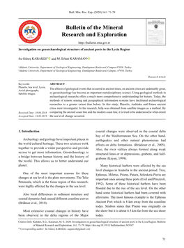 Bulletin of the Mineral Research and Exploration