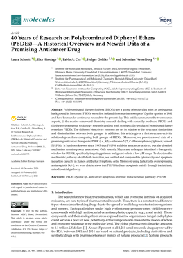 Pbdes)—A Historical Overview and Newest Data of a Promising Anticancer Drug