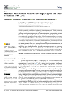 Metabolic Alterations in Myotonic Dystrophy Type 1 and Their Correlation with Lipin