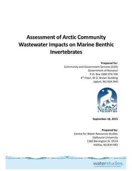 Assessment of Arctic Community Wastewater Impacts on Marine Benthic Invertebrates