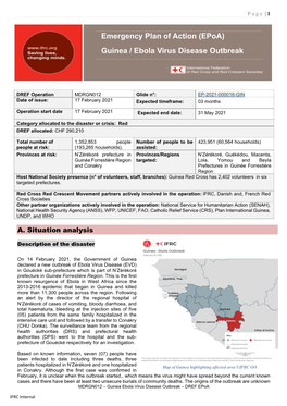 Guinea / Ebola Virus Disease Outbreak