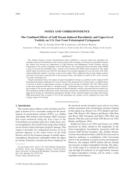 NOTES and CORRESPONDENCE the Combined Effects of Gulf