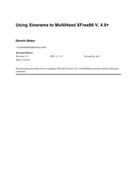 Using Xinerama to Multihead Xfree86 V. 4.0+