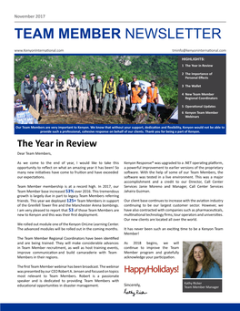 November 2017 Team Member Newsletter | Kenyon International
