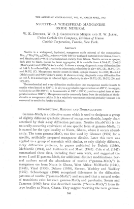 Nsutite-A Widespread Manganese Oxide Mineral