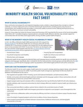 Minority Health Social Vulnerability Index Fact Sheet