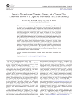 Differential Effects of a Cognitive Interference Task After Encoding