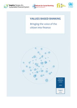 Values Based Banking