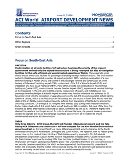 ACI World AIRPORT DEVELOPMENT NEWS