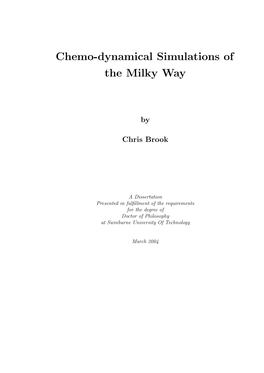 Chemo-Dynamical Simulations of the Milky Way