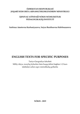 English Texts for Specific Purposes