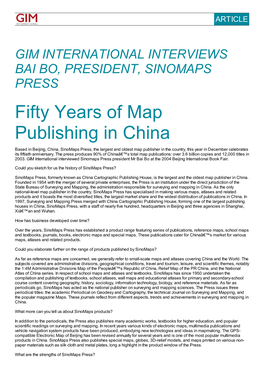 Fifty Years of Map Publishing in China