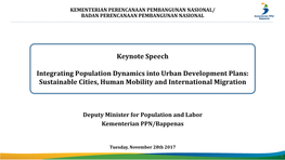 Integrating Population Dynamic Into Urban Development Plans