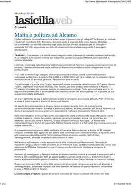 Mafia E Politica Ad Alcamo