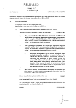 10 DEC 20N Ctoi2 Ictini3 City Ofholdfast Bay Confidential Council Minutes 12/06/18