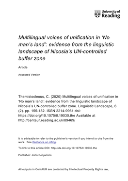 Multilingual Voices of Unification in 'No Man's Land': Evidence from The