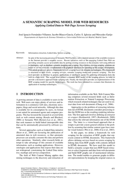 A SEMANTIC SCRAPING MODEL for WEB RESOURCES Applying Linked Data to Web Page Screen Scraping